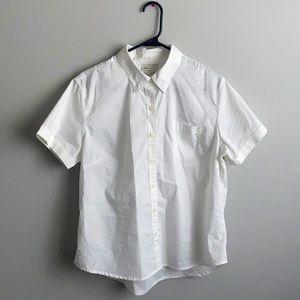 Dickies plain white, button up blouse.